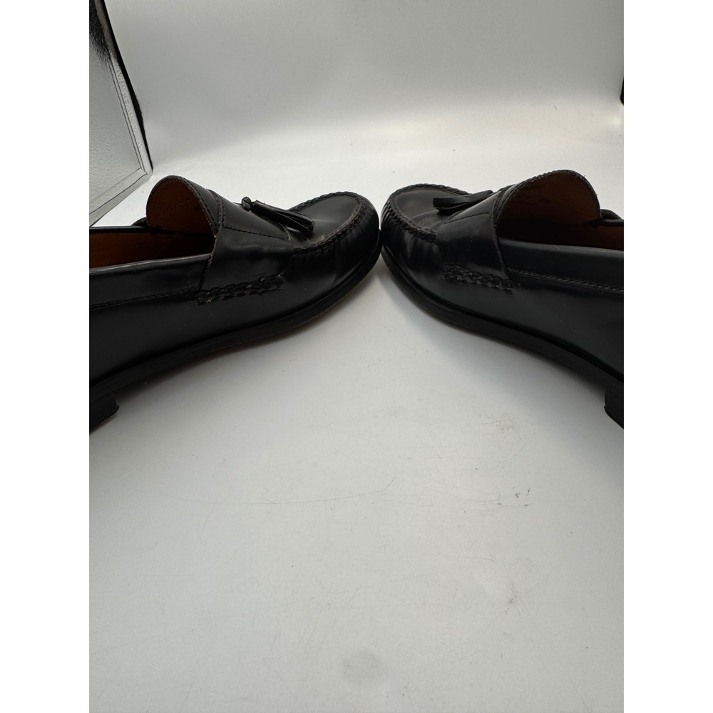 Johnston & Murphy Mens Black Leather Tassel Loafers 12 M Brazil 15-1095 - Picture 6 of 10